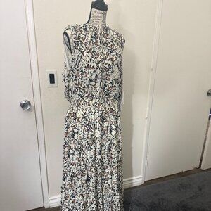 Sleeveless Maxi chiffon tiered dress